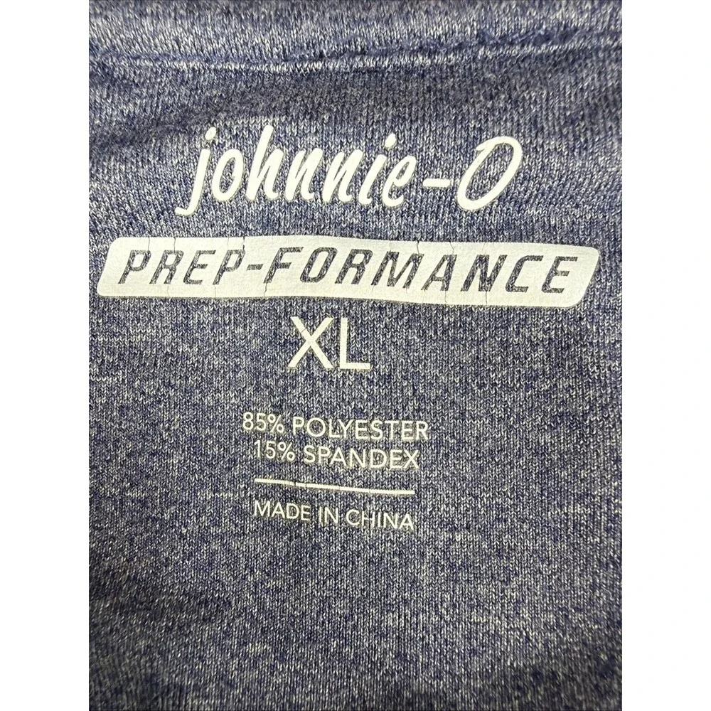 Johnnie O Prep Performance Mens XL Blue Heathered Quarter Zip Golf Casual
